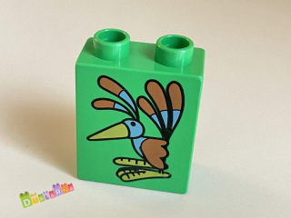Lego Duplo - Kostka zelená s potiskem - ptáček