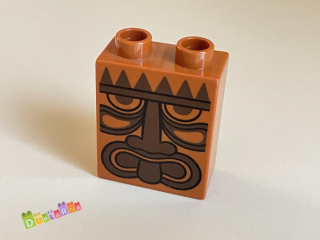 Lego Duplo - Kostka hnědá s potiskem - totem