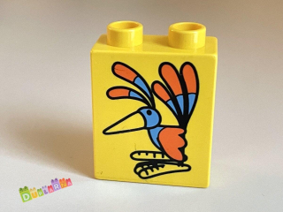 Lego Duplo - Kostka žlutá s potiskem - ptáček