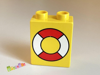 Lego Duplo - Kostka žlutá s potiskem - záchranný kruh