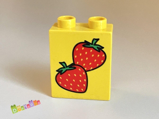 Lego Duplo - Kostka žlutá s potiskem - jahody