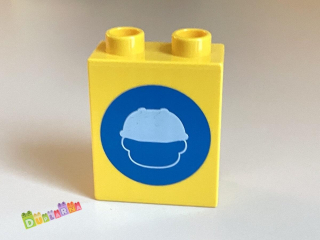 Lego Duplo - Kostka žlutá s potiskem - helma