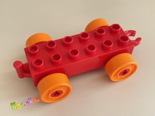 Lego Duplo vláček - podvozek červený oranžová kola