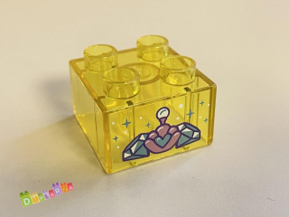 Lego Duplo - Kostka průhledná žlutá s diamanty / poklad