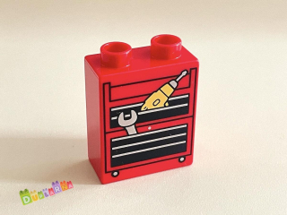 Lego Duplo - Kostka s potiskem vozík s nářadím