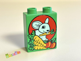 Lego Duplo - Kostka zelená s potiskem - králík