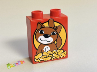 Lego Duplo - Kostka červená s potiskem - kočka