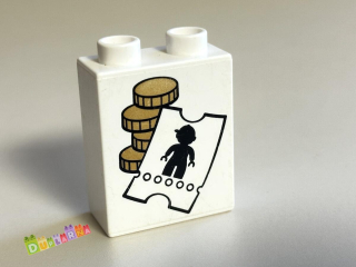 Lego Duplo - Kostka bílá s potiskem - vstupenka