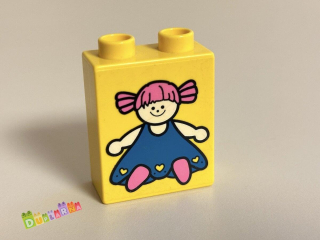 Lego Duplo - Kostka žlutá s potiskem - panenka