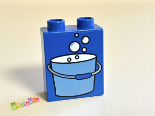Lego Duplo - Kostka modrá s potiskem - kbelík