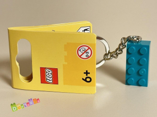 Lego 854303 klíčenka - Přívěsek na klíče – Jasně modrozelená kostka 2x4