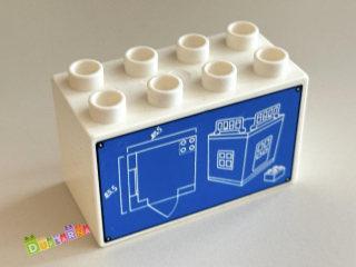 Lego Duplo - Kostka 2x4x2 s potiskem - půdorys domu