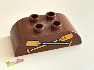 Lego Duplo - Kostka 2x4 hnědá s potiskem - pádla