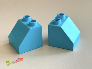 Lego Duplo Kostka 2x2 zkosená tyrkysová