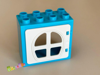 Lego Duplo okno tyrkysové / bílá výplň