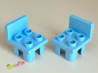 Lego Duplo Židle / židlička světle modrá hranatá