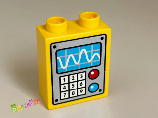 Lego Duplo - Kostka žlutá s potiskem - osciloskop s klávesnicí