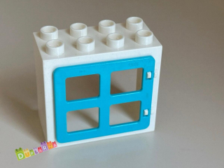 Lego Duplo okno bílé / tyrkysová výplň