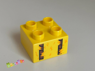 Lego Duplo - Kostka žlutá s potiskem - seno