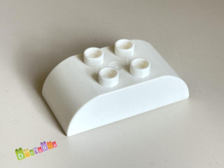Lego Duplo Kostka 2x4 zaoblená bílá