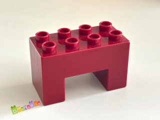 Lego Duplo most - hranatý tmavě červený / podpěra pod most
