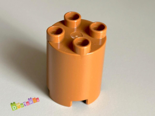 Lego Duplo - Kostka / kostky 2x2x2 kulatá světle hnědá