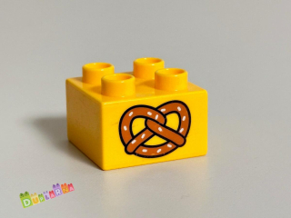 Lego Duplo - Kostka žlutá s potiskem - preclík