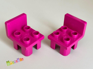 Lego Duplo Židle / židlička tmavě fialová (magenta)