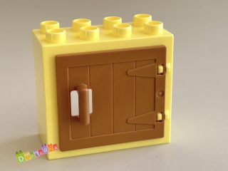 Lego Duplo okno žluté se světle hnědou okenicí