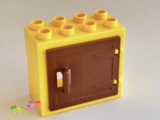 Lego Duplo okno žluté / hnědá dvířka
