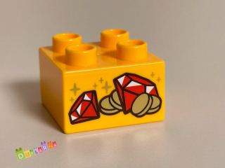 Lego Duplo - Kostka žlutá s diamanty / poklad