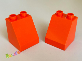 Lego Duplo Kostka 2x2x2 zkosená červenooranžová vysoká