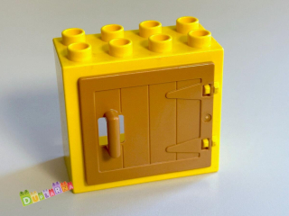 Lego Duplo okno žluté / světle hnědá dvířka