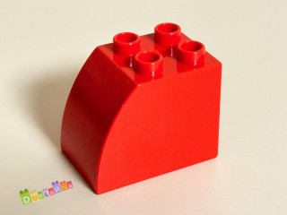 Lego Duplo Kostka 2x3x2 zkosená červená vysoká