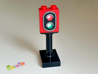 Lego Duplo Dopravní značka - semafor vlak červený