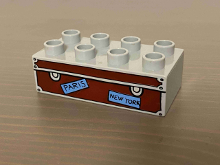 Lego Duplo - Kostka s potiskem - balík (kufr) poštovní 
